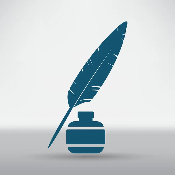 Pluma, icono de escritura — Vector de stock