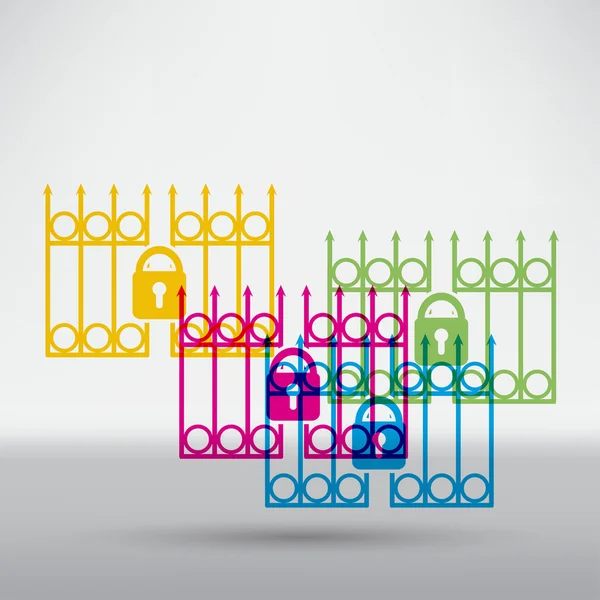 Portes, icône de clôture — Image vectorielle