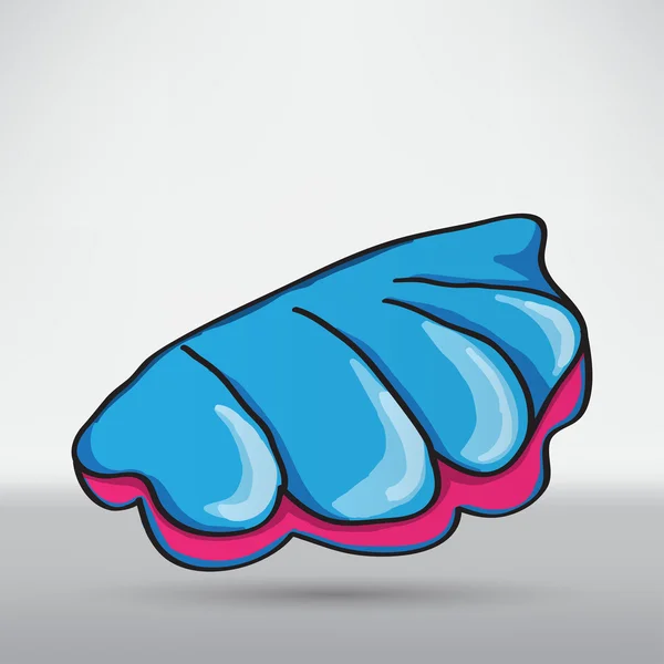Scallop,  seashell cartoon symbol — Stock Vector