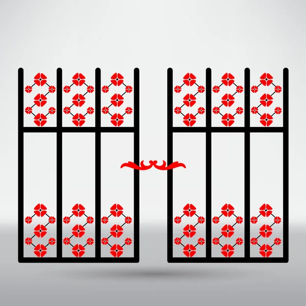 Porte, icône de clôture — Image vectorielle