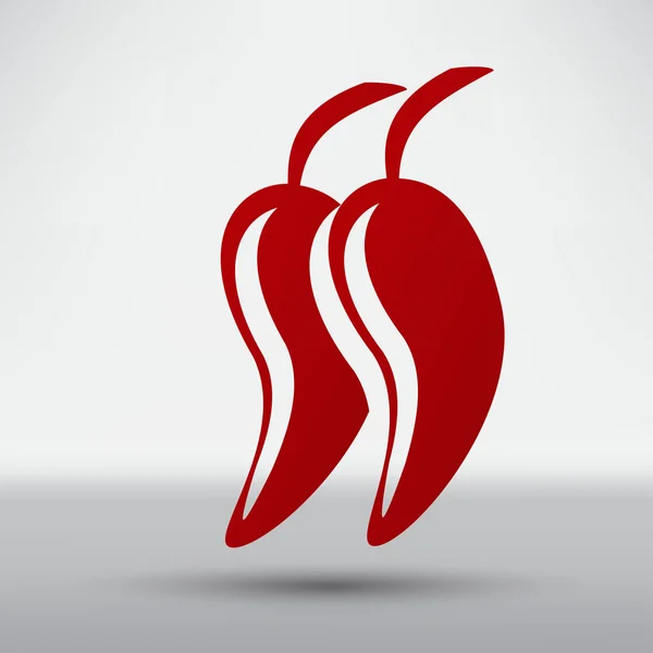 Icon of red hot chili pepper — Stock Vector