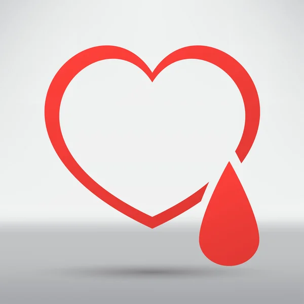 Human heart and blood icon — 스톡 벡터