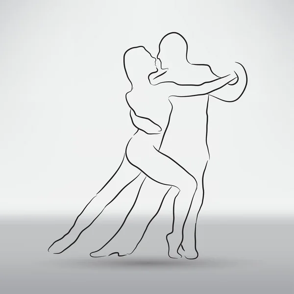 Danseurs couple icône — Image vectorielle