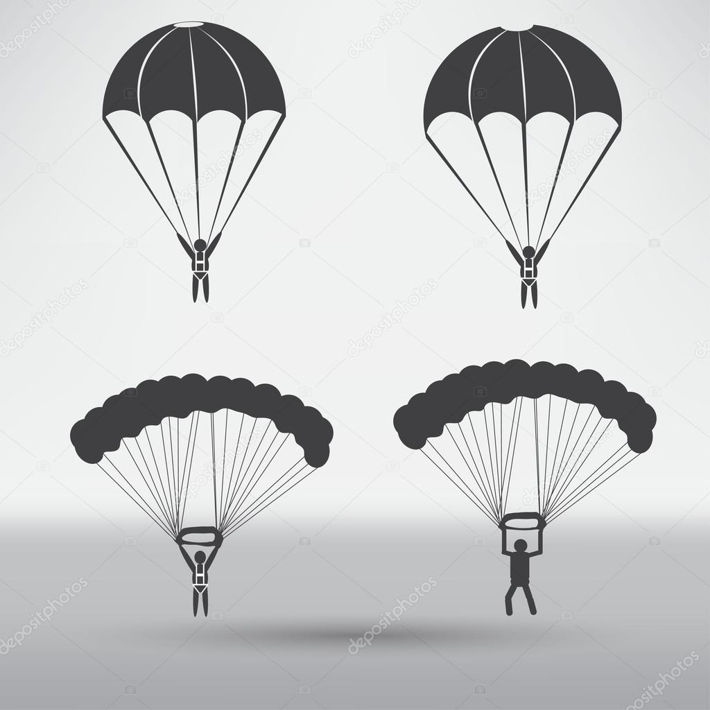 Parachute, paratrooper Icons design