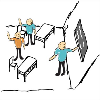 çizgi film profesör öğrencileri ile