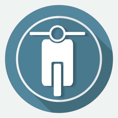 Beyaz bir daire üzerinde motosiklet açık