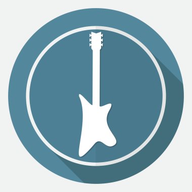 Gitar kutsal kişilerin resmi üstünde beyaz bir daire