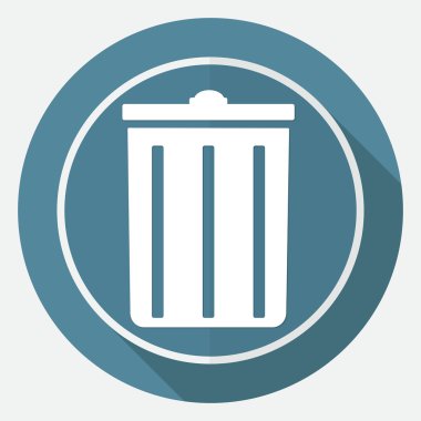 Çöp tenekesi simgesine beyaz daire