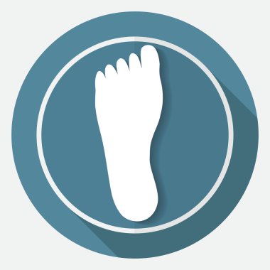 Beyaz daire izole ayak izleri