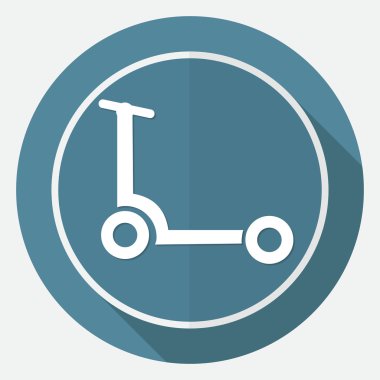 Beyaz daire izole scooter