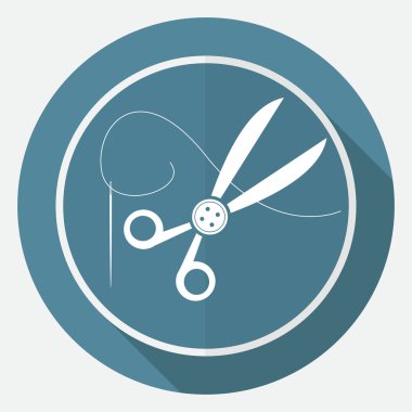 Beyaz bir daire için simge makaslar