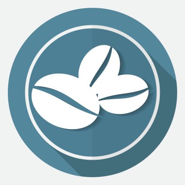 Simge kahve çekirdekleri beyaz daire