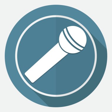 Mikrofon simgesi beyaz daire