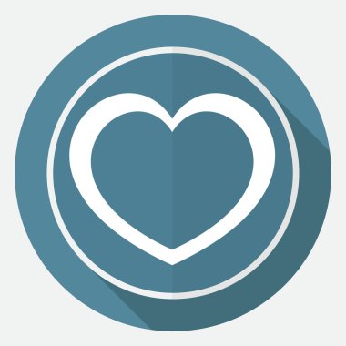 Simge insan kalp üzerinde beyaz bir daire