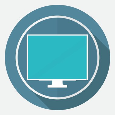 TV simgesi beyaz daire