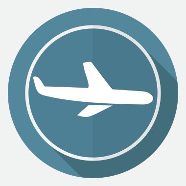 Beyaz daire uçakta simgesi