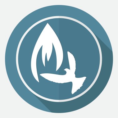 Simge yangın uyarı beyaz daire