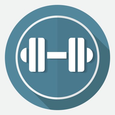 Dumbbell kutsal kişilerin resmi üstünde beyaz bir daire