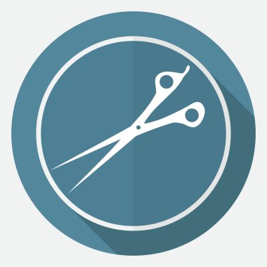 Beyaz bir daire için simge makaslar