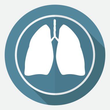 Simge akciğerler üzerinde beyaz bir daire