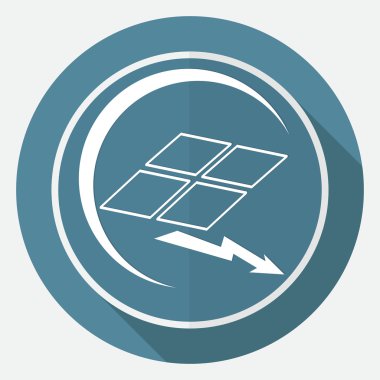 Simgesi güneş paneli üzerindeki beyaz bir daire