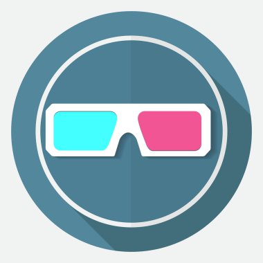 beyaz daire 3D gözlük simgeleri