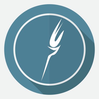 Simge yanan meşale beyaz daire