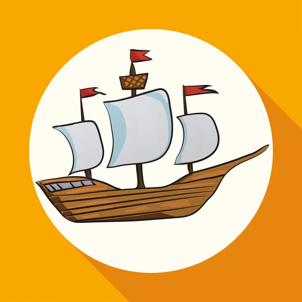 Icon of sailing vessel, ship — Stock Vector