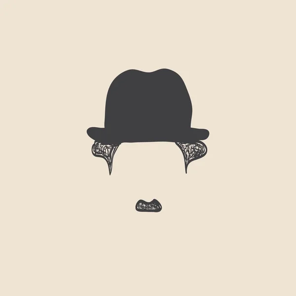 Homem com bigode no ícone do chapéu — Vetor de Stock