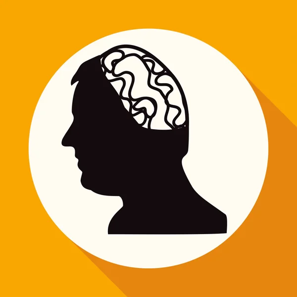 Tête avec cerveau, icône de la pensée — Image vectorielle