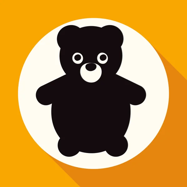 Teddy Bear Toy Icon — Stock Vector