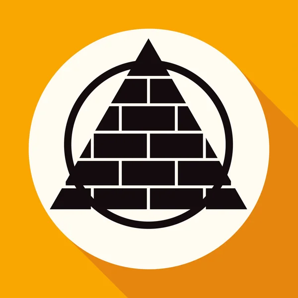 Icono de la Pirámide con círculo — Vector de stock