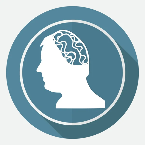Head with brain, thinking icon — Stock Vector