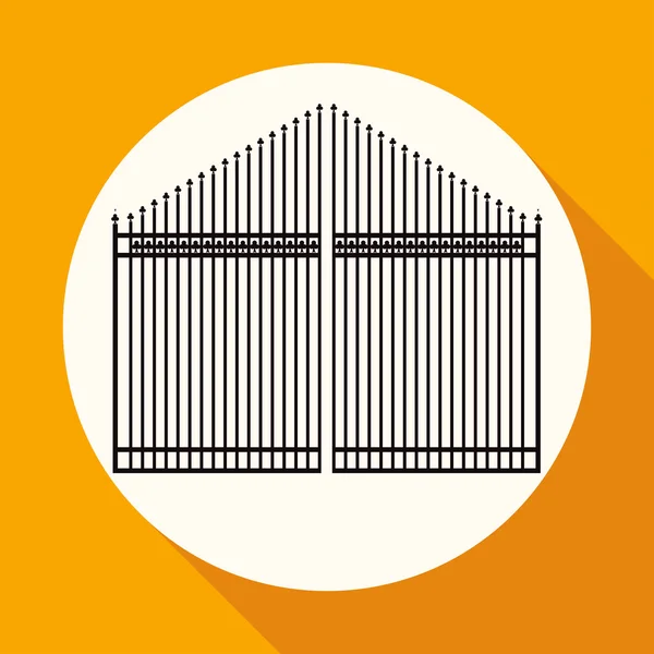 Icon of gate, fence — Stock Vector