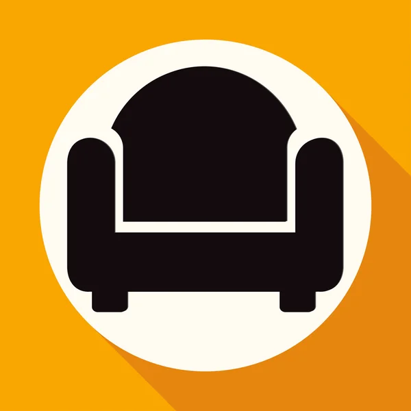 Cadeira, poltrona, ícone de móveis — Vetor de Stock