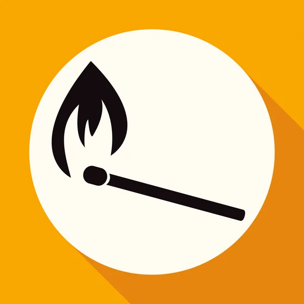 Fuego, partido, icono de grabación — Vector de stock