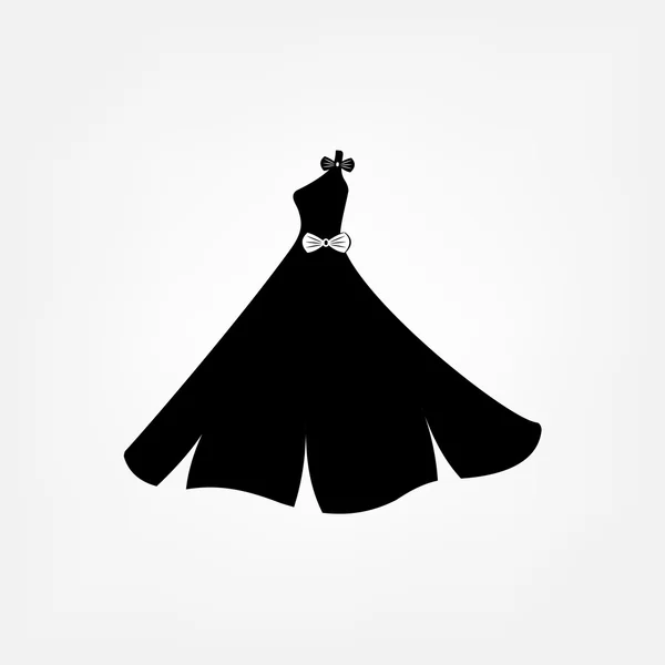 女性の黒ドレス アイコン — ストックベクタ
