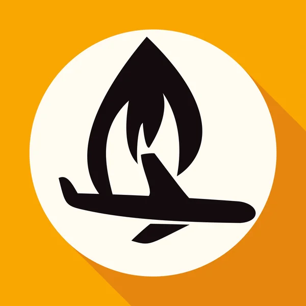 Alerta de incendio, icono de advertencia — Vector de stock