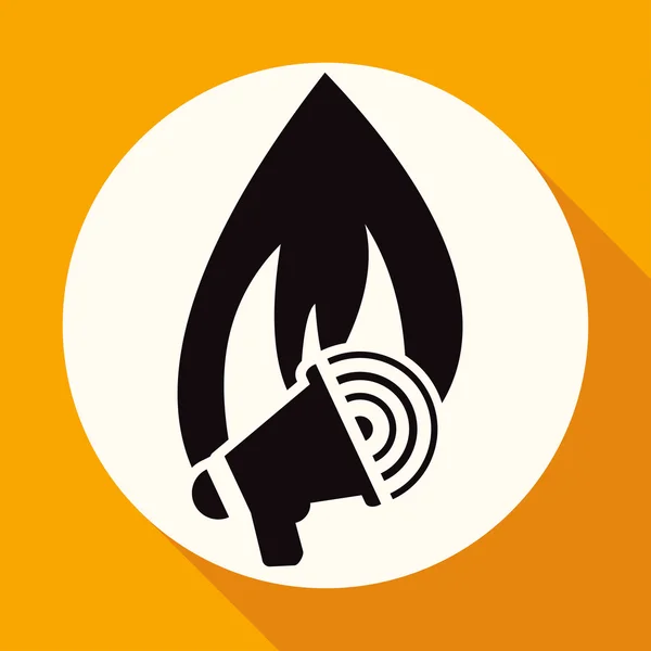 Alerta de incendio, icono de advertencia — Vector de stock