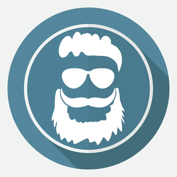 Barba, barbiere, icona hipster — Vettoriale Stock
