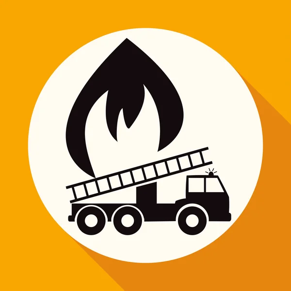 Icono de coche, camión de bomberos — Archivo Imágenes Vectoriales