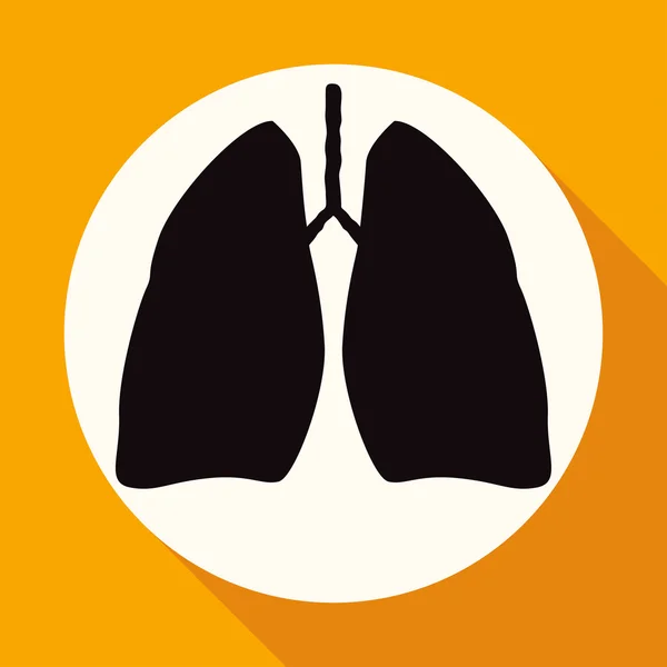 Icono de los pulmones, aliento — Vector de stock