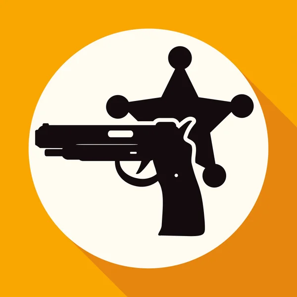 Policía moderna, la ley, icono de la pistola — Vector de stock