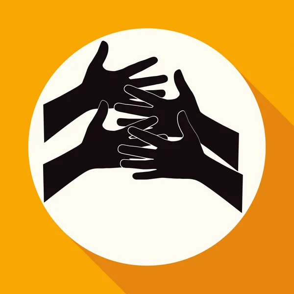 Icona delle mani collegate — Vettoriale Stock