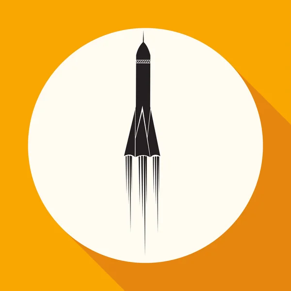 宇宙ロケット、飛行のアイコン — ストックベクタ