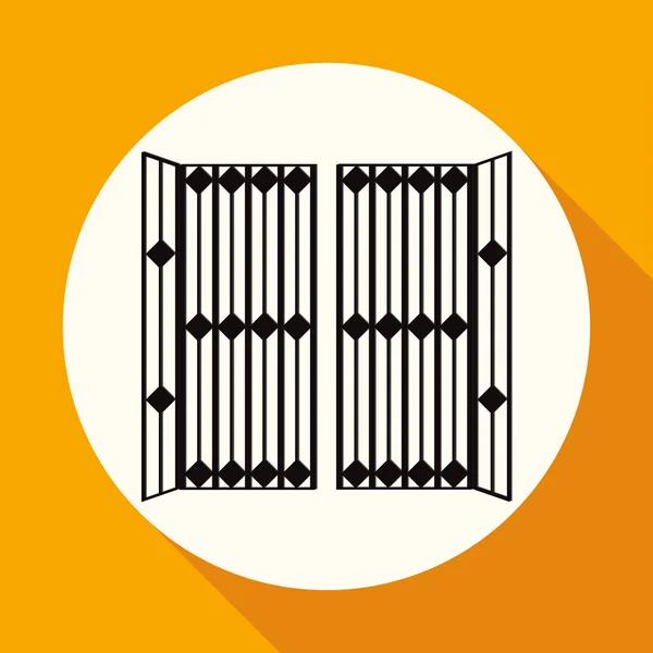 Icône de la prison, porte — Image vectorielle
