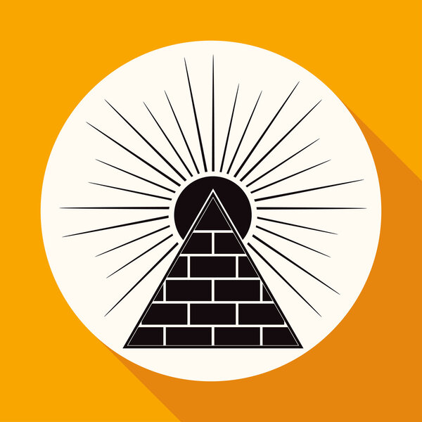 Icon of Pyramid with sun sign