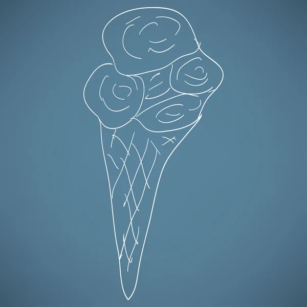 Cono de helado de dibujos animados — Archivo Imágenes Vectoriales