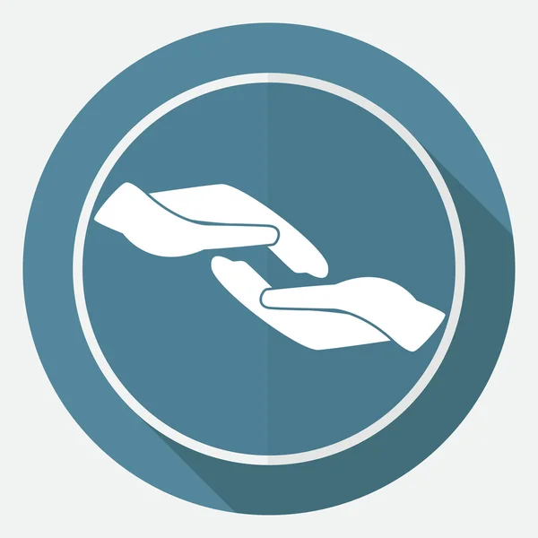 Opiekuńcze ręce, ikona pomocy — Wektor stockowy