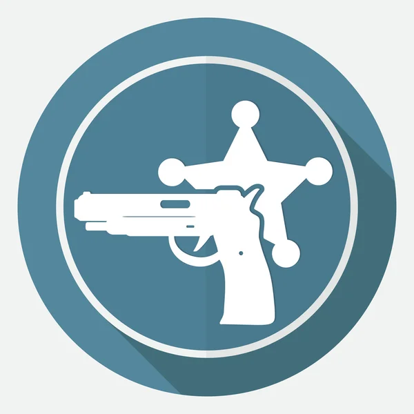 Moderne politie, recht, pistool pictogram — Stockvector
